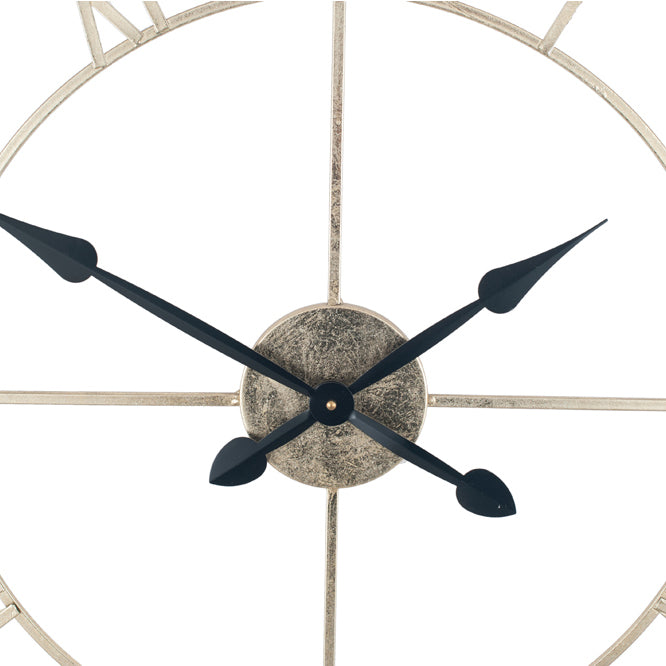 Olivia's Jaylin Antique Metal Round Wall Clock in Gold