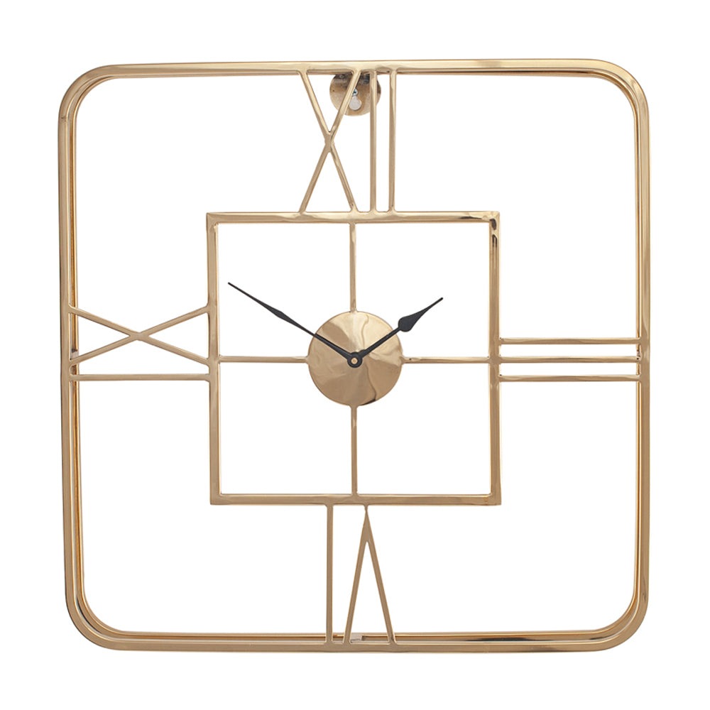 Olivia's Metal Square Wall Clock in Gold