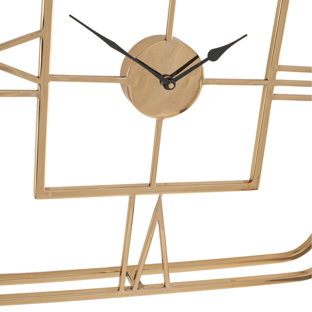 Olivia's Metal Square Wall Clock in Gold