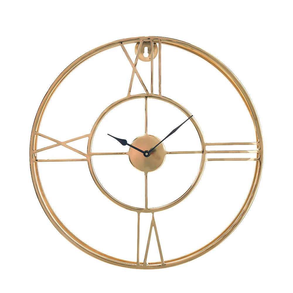 Olivia's Metal Double Framed Wall Clock in Gold