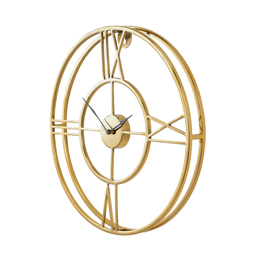 Olivia's Metal Double Framed Wall Clock in Gold