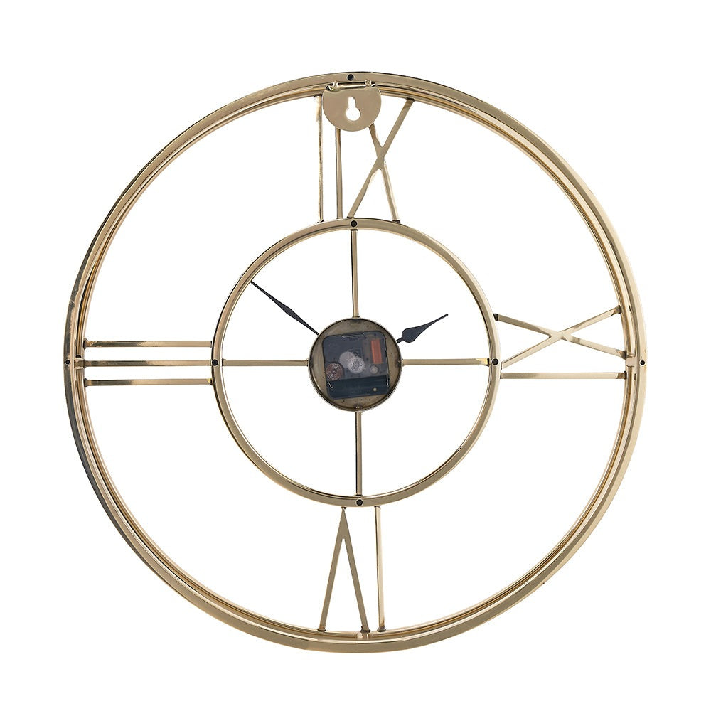 Olivia's Metal Double Framed Wall Clock in Gold