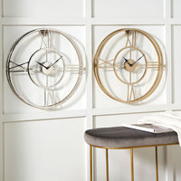 Olivia's Metal Double Framed Wall Clock in Gold