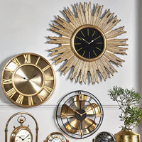 Olivia's Fleur Starburst Wall Clock in Gold