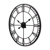 Olivia's Donnie Metal Round Skeleton Wall Clock in Black