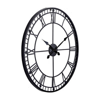 Olivia's Donnie Metal Round Skeleton Wall Clock in Black