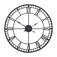 Olivia's Donnie Metal Round Skeleton Wall Clock in Black