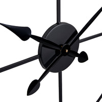 Olivia's Donnie Metal Round Skeleton Wall Clock in Black