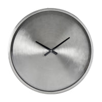 Olivia's Enzo Brushed Nickel Round Wall Clock