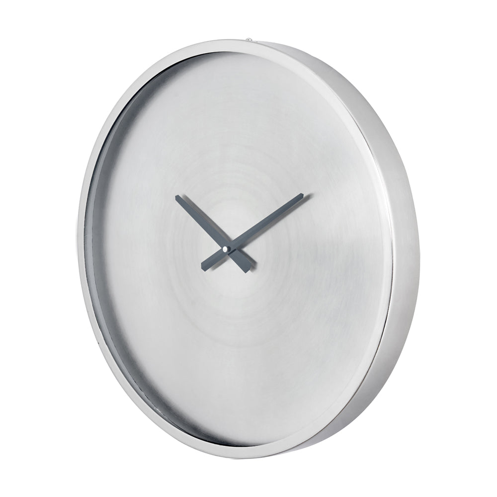 Olivia's Enzo Brushed Nickel Round Wall Clock