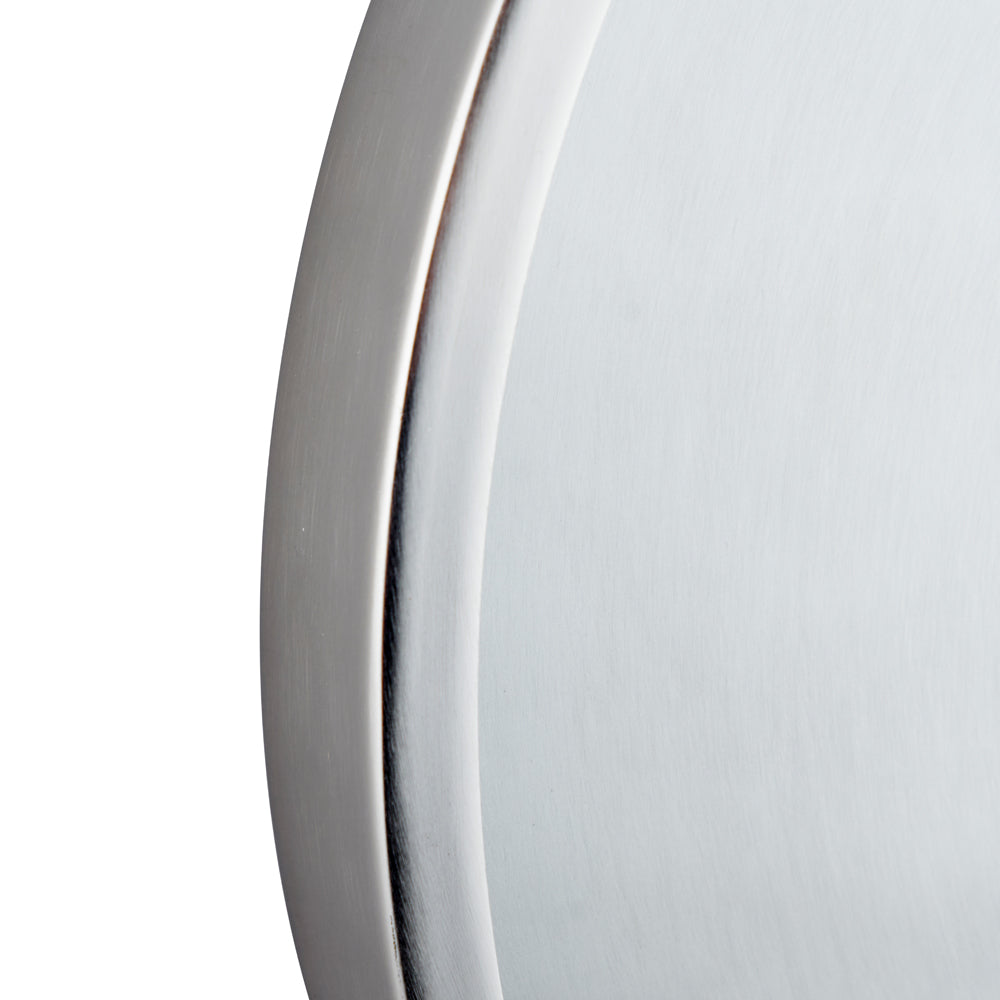 Olivia's Enzo Brushed Nickel Round Wall Clock