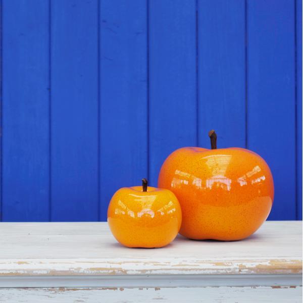 Andrew Martin Orange Glazed Apple Sculpture-AndrewMartin-Olivia's 