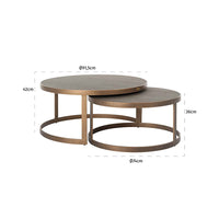 Richmond Set of 2 Bloomingville Gold Round Coffee Table