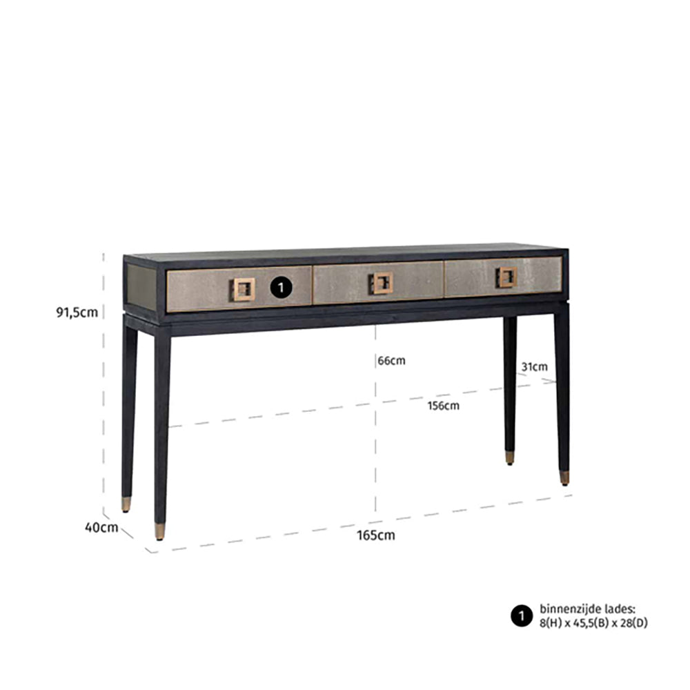 Richmond Bloomingville 3 Drawers Gold Console Table