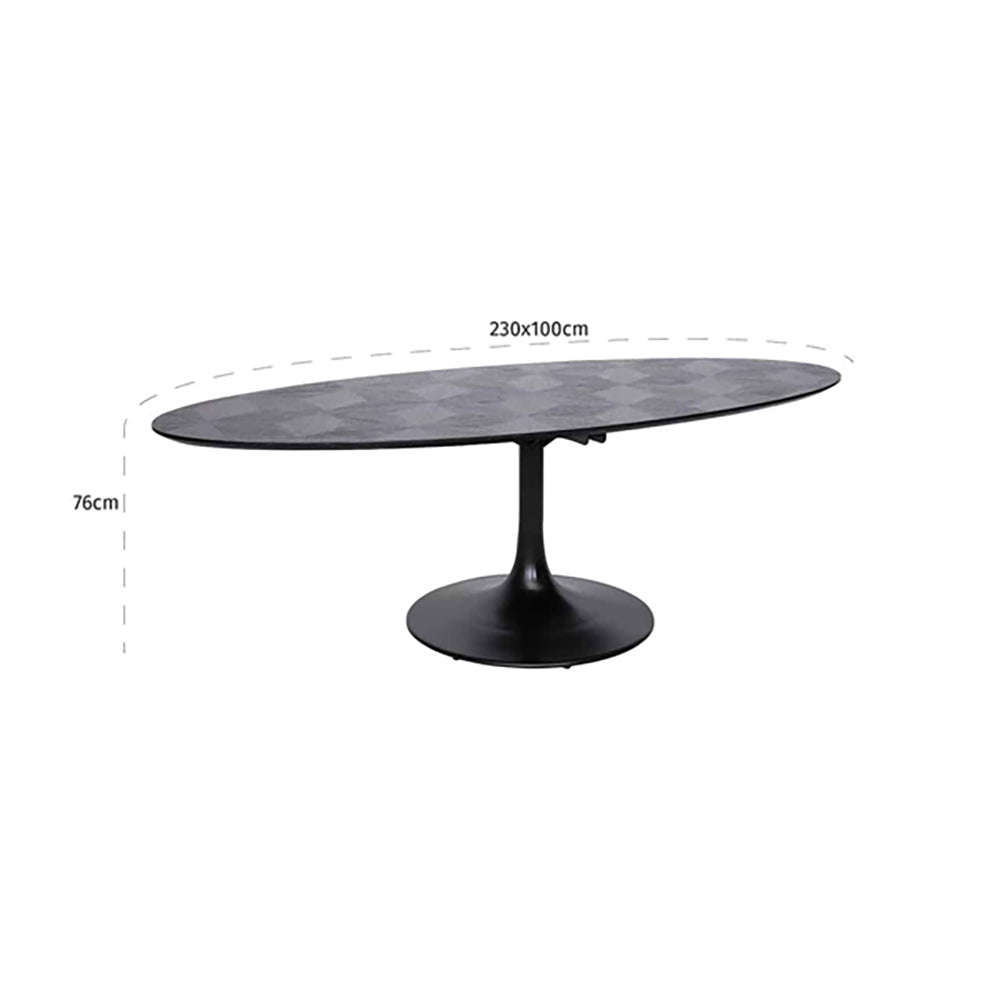 Richmond Blax Oval Dining Table in Black - 230cm