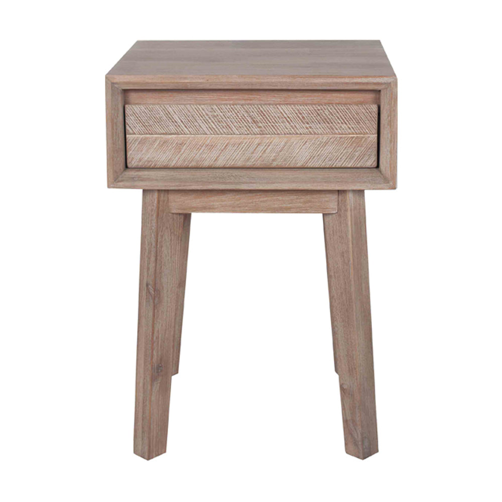 Olivia's Melville Acacia Wood 1 Drawer Bedside Unit in Sand Wash