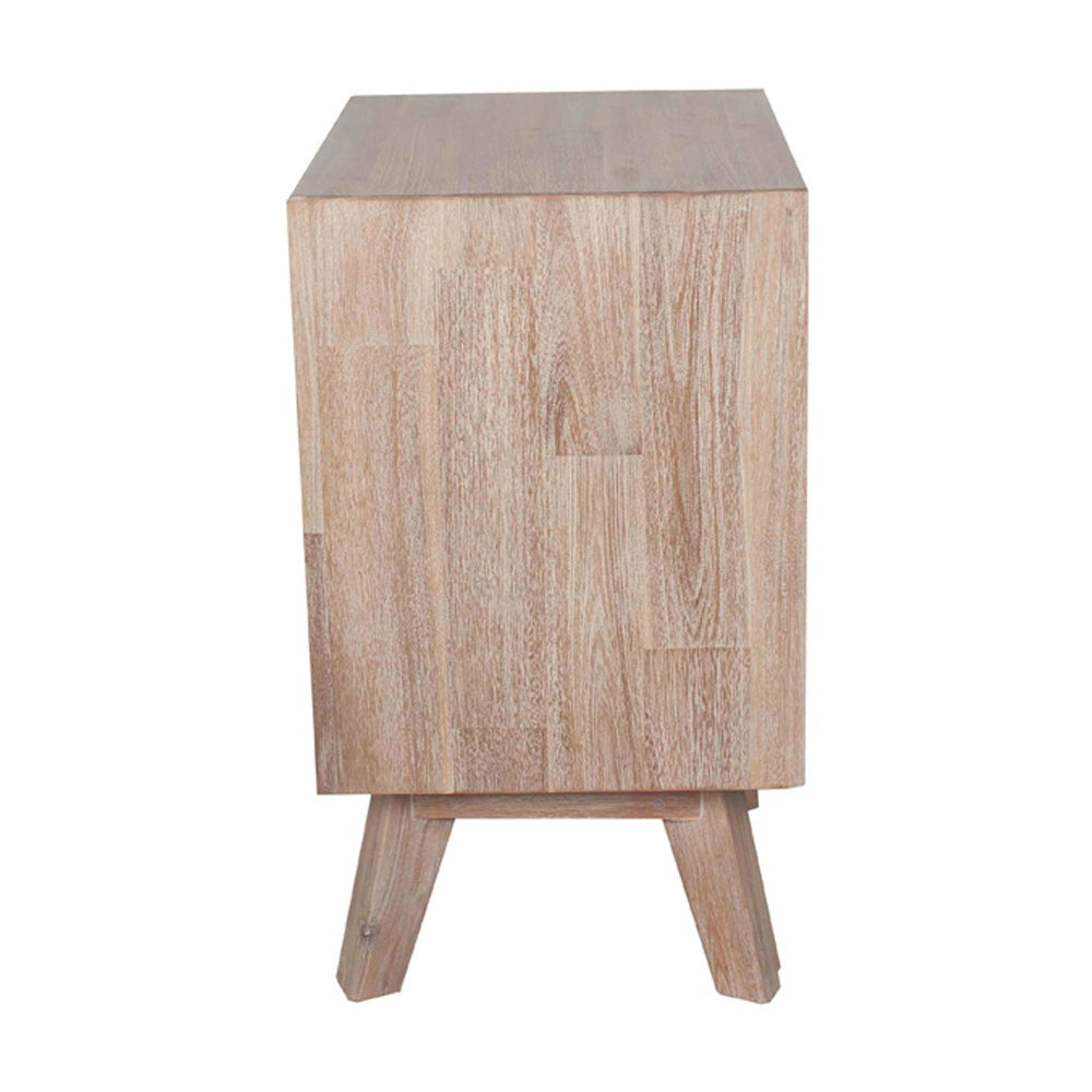 Olivia's Melville Acacia Wood 3 Drawer Bedside Unit in Sand Wash