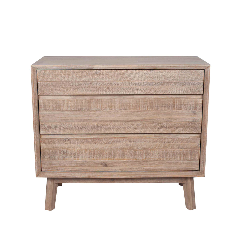 Olivia's Melville Acacia Wood 3 Drawer Unit in Sand Wash