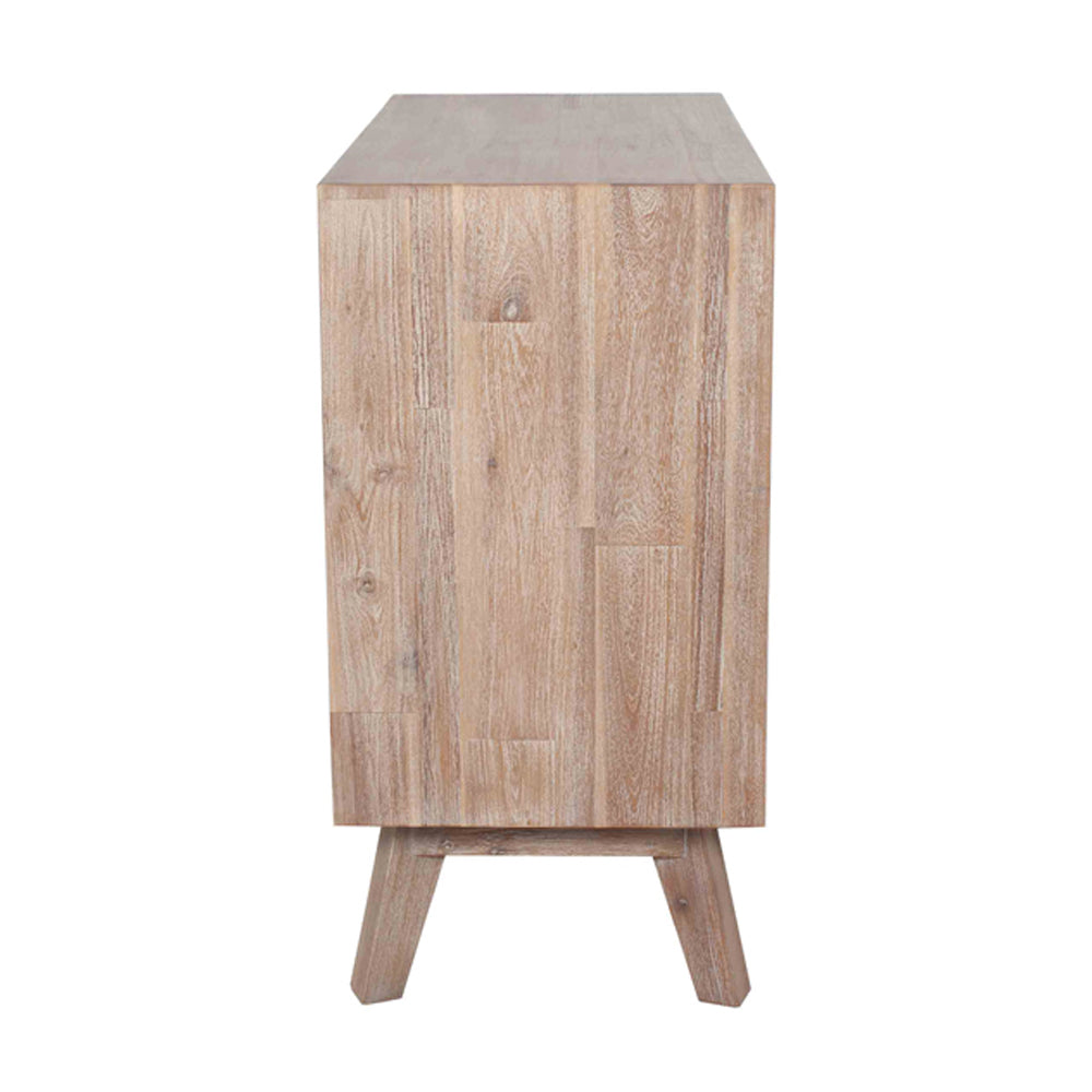 Olivia's Melville Acacia Wood 3 Drawer Unit in Sand Wash