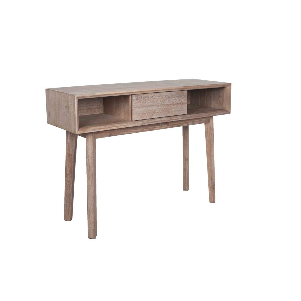 Olivia's Melville Acacia Wood 1 Drawer Console in Sand Wash