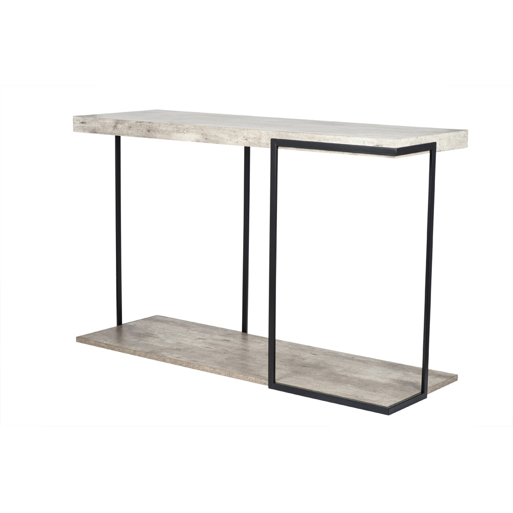 Olivia's ChiChi Concrete Effect and Black Iron Console Table