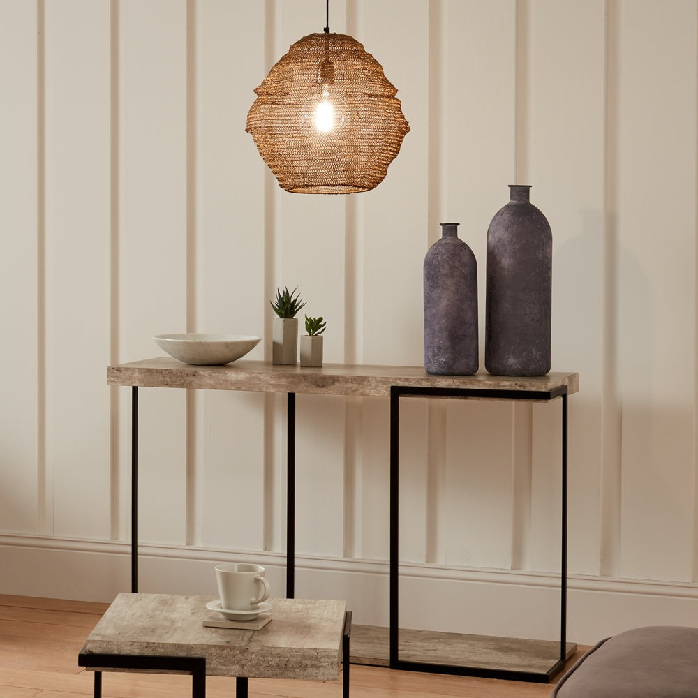 Olivia's ChiChi Concrete Effect and Black Iron Console Table