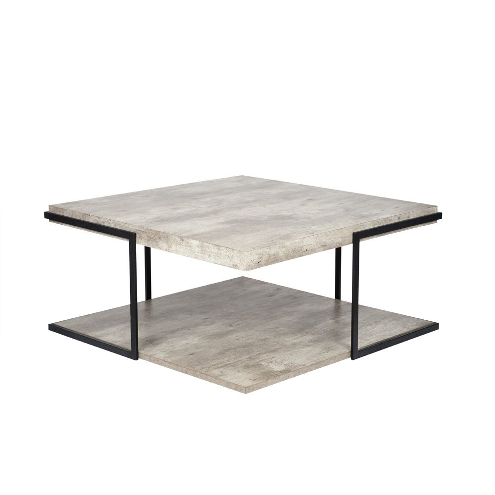 Olivia's ChiChi Concrete Effect and Black Iron Coffee Table