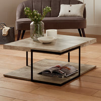 Olivia's ChiChi Concrete Effect and Black Iron Coffee Table