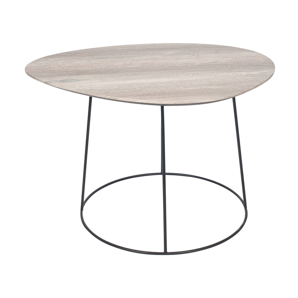 Olivia's KiKo Oak Veneer and Metal Leg Side Table in Monochrome