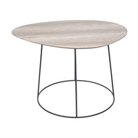 Olivia's KiKo Oak Veneer and Metal Leg Side Table in Monochrome