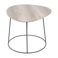 Olivia's KiKo Oak Veneer and Metal Leg Side Table in Monochrome