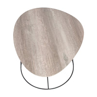 Olivia's KiKo Oak Veneer and Metal Leg Side Table in Monochrome