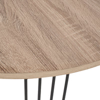 Olivia's Archie Drak Wood and Black Metal Round Coffee Table