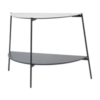 Olivia's Shayla Marble Veneer & Metal Console Table in Monochrome