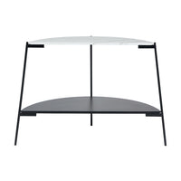 Olivia's Shayla Marble Veneer & Metal Console Table in Monochrome