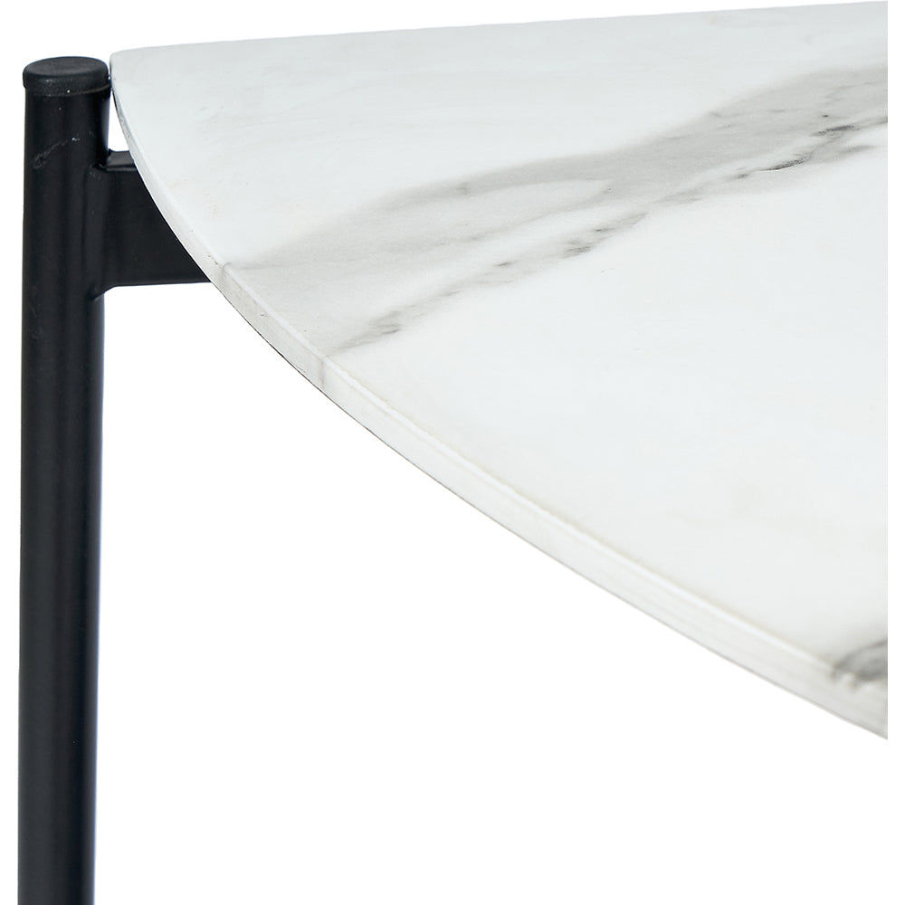 Olivia's Shayla Marble Veneer & Metal Console Table in Monochrome