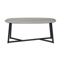 Olivia's Roma Oak Veneer and Metal Coffee Table in Grey & Black