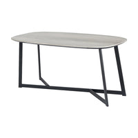 Olivia's Roma Oak Veneer and Metal Coffee Table in Grey & Black