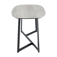 Olivia's Roma Oak Veneer and Metal Coffee Table in Grey & Black