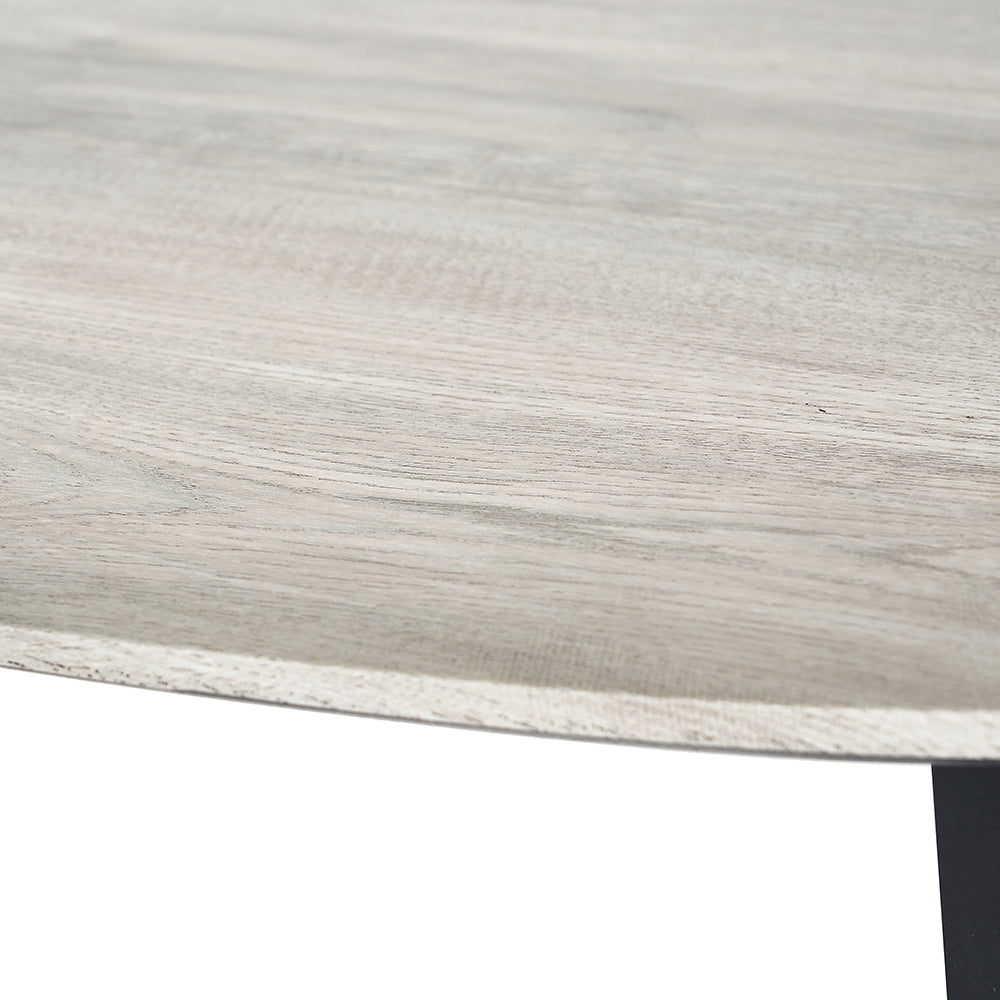 Olivia's Roma Oak Veneer and Metal Coffee Table in Grey & Black