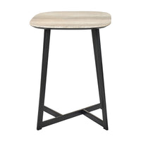 Olivia's Roma Oak Veneer and Metal Side Table in Grey & Black