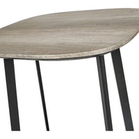 Olivia's Roma Oak Veneer and Metal Side Table in Grey & Black