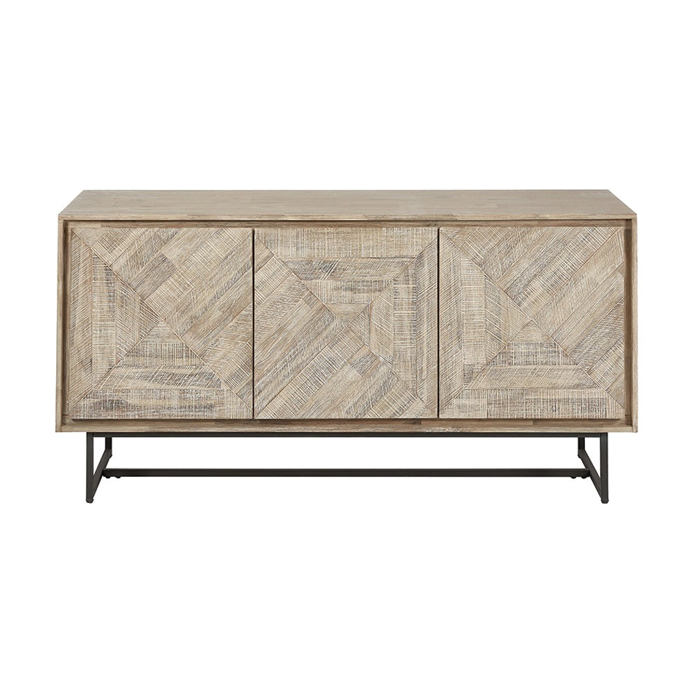 Olivia's Martha Acacia Wood 3 Door Sideboard