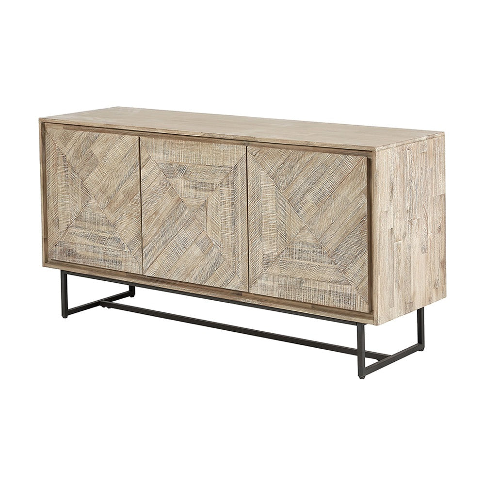 Olivia's Martha Acacia Wood 3 Door Sideboard