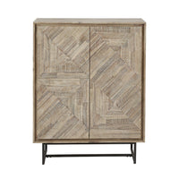 Olivia's Martha Acacia Wood 2 Door Bar Cabinet