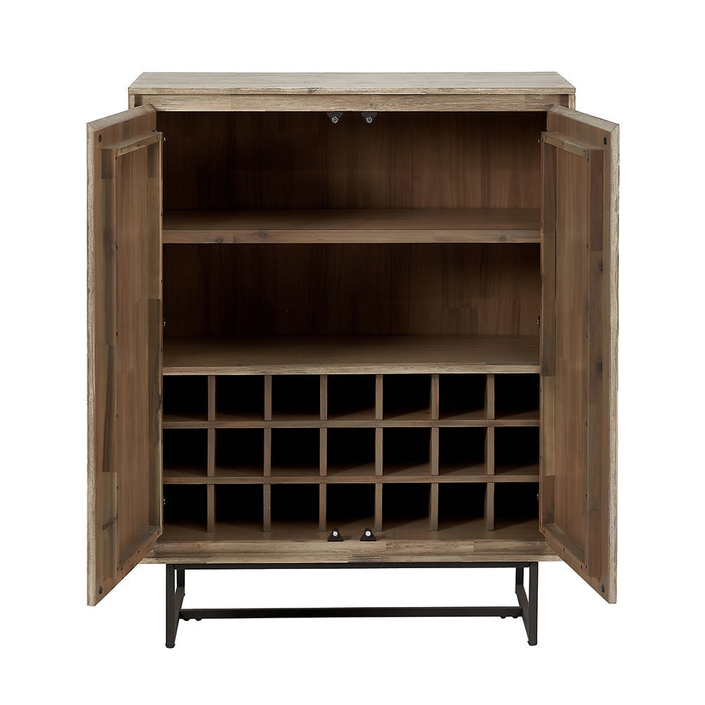 Olivia's Martha Acacia Wood 2 Door Bar Cabinet