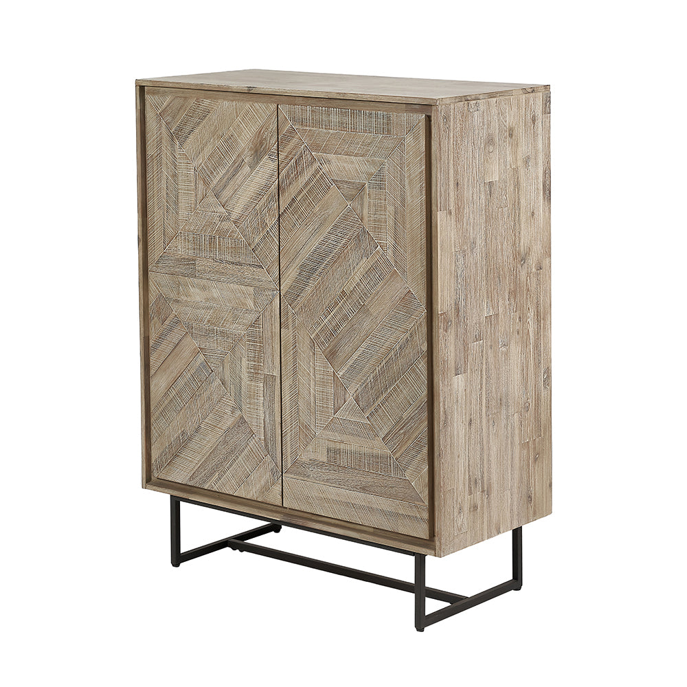 Olivia's Martha Acacia Wood 2 Door Bar Cabinet