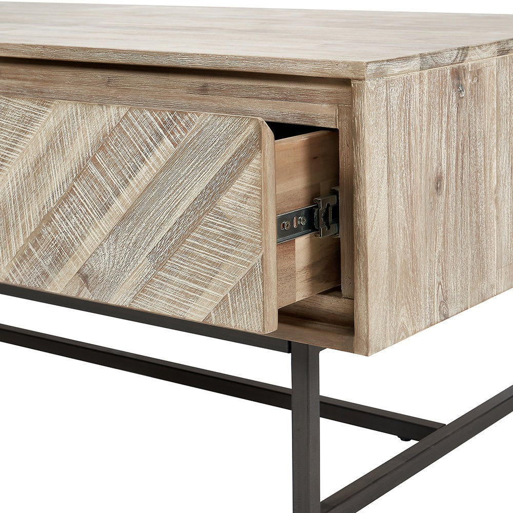 Olivia's Martha Acacia Wood 2 Drawer Coffee Table