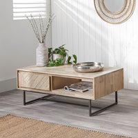 Olivia's Martha Acacia Wood 2 Drawer Coffee Table