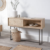 Olivia's Martha Acacia Wood 1 Drawer Console Table